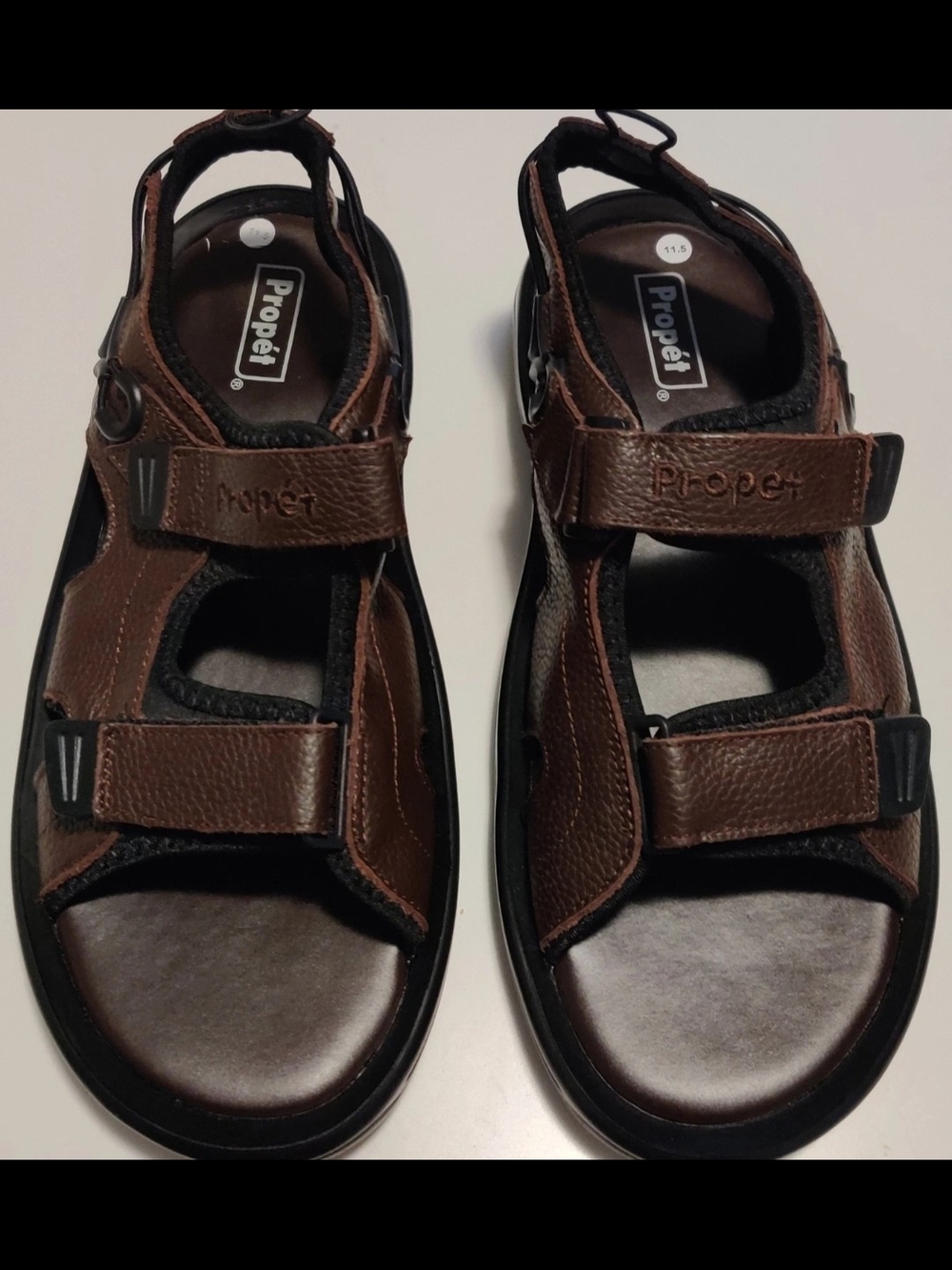 Propet Mens 11.5 Surfwalker II Brown Sandals